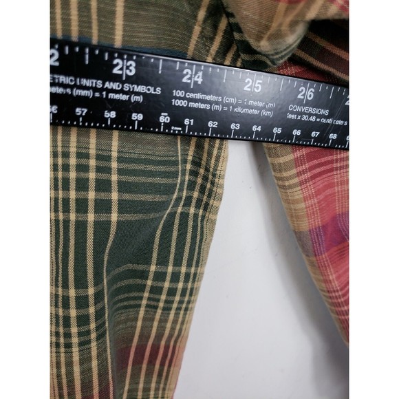 417 by Van Heusen Men's Indigo multicolored Plaid  Shirt Size L cotton VTG - Picture 10 of 12